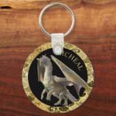 Porte-clés Dragon d'or personnalisé (Recto)