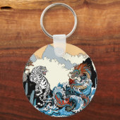 Porte-clés Dragon et Tigre Blanc. Illustration par Insima (Recto)