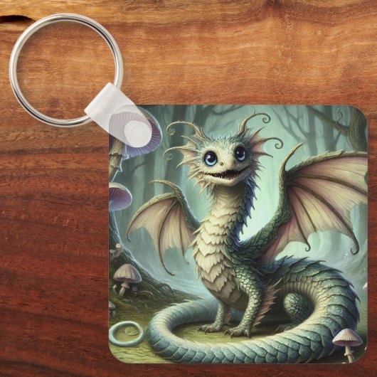 Porte-clés Dragon Jabberwocky Cute Imaginaire Créature Art (Recto)