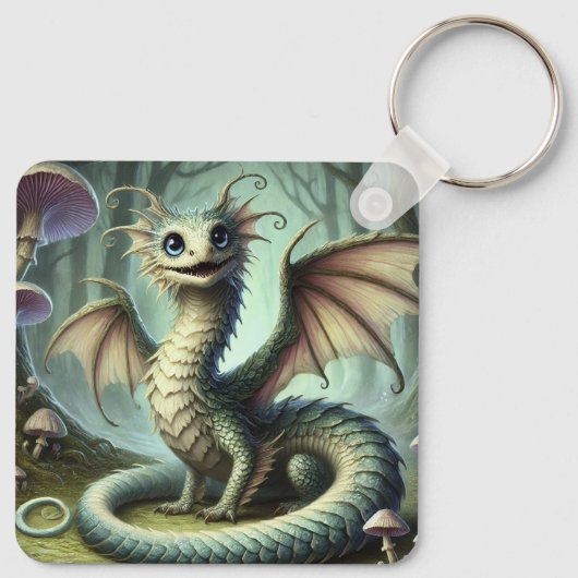 Porte-clés Dragon Jabberwocky Cute Imaginaire Créature Art (Dos)