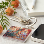 Porte-clés Dragon n'abandonne jamais #encouragements (Devant Droit)