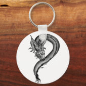 Porte-clés Dragon noir et blanc (Recto)