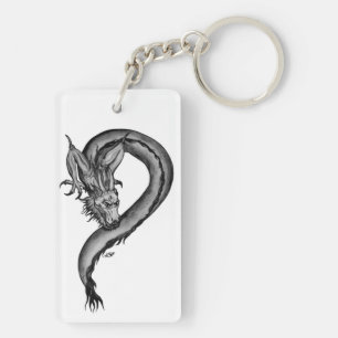 Porte-clés Dragon noir et blanc