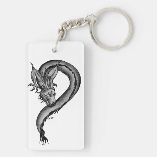 Porte-clés Dragon noir et blanc (Dos)