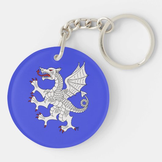 Porte-clés Dragon Rampant Argent (Dos)