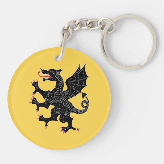 Porte-clés Dragon Rampant Sable (Dos)