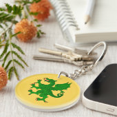 Porte-clés Dragon Rampant Vert (Devant droit)