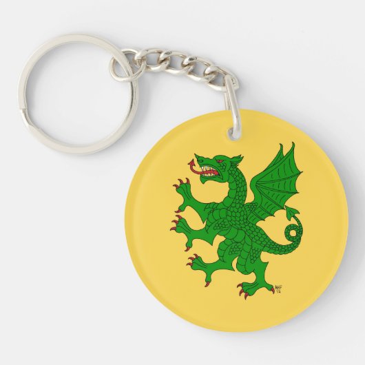 Porte-clés Dragon Rampant Vert (Devant)