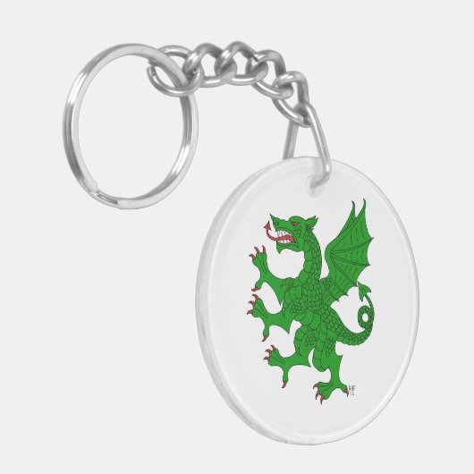 Porte-clés Dragon Rampant Vert (Devant gauche)