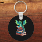 Porte-clés Dragon Reading Books Fantasy Lovers Mythical Creat (Recto)