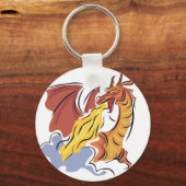 Porte-clés dragon rouge cracheur de feu (Recto)