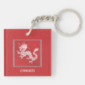 Porte-clés Dragon rouge et blanc (Dos)