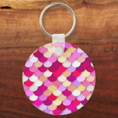 Porte-clés "Dragon Scales" - magenta, rose et or (Recto)