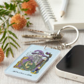 Porte-clés Dragon Sorcier Celtique Fantastique Violet (Devant droit)