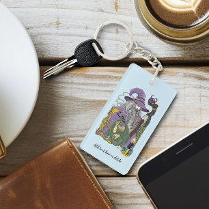 Porte-clés Dragon Sorcier Celtique Fantastique Violet