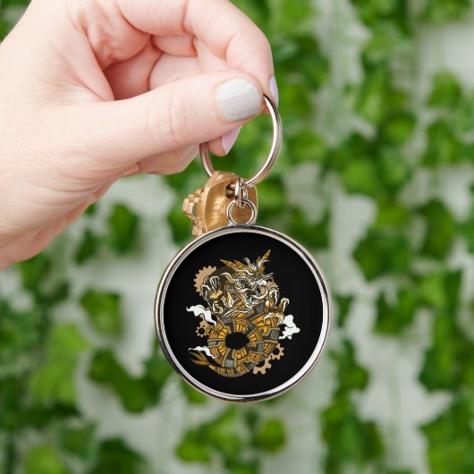 Porte-clés Dragon Steampunk Art (Main)