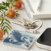 Porte-clés Dragon superbe entouré de nuages (Devant Droit)