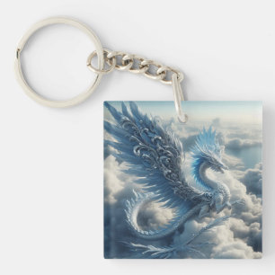 Porte-clés Dragon superbe entouré de nuages