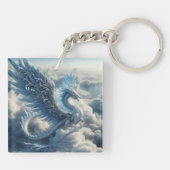 Porte-clés Dragon superbe entouré de nuages (Dos)