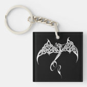 Porte-clés Dragon tribal celtique noir blanc (Devant)