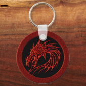 PORTE-CLÉS DRAGON TRIBAL ROUGE (Recto)