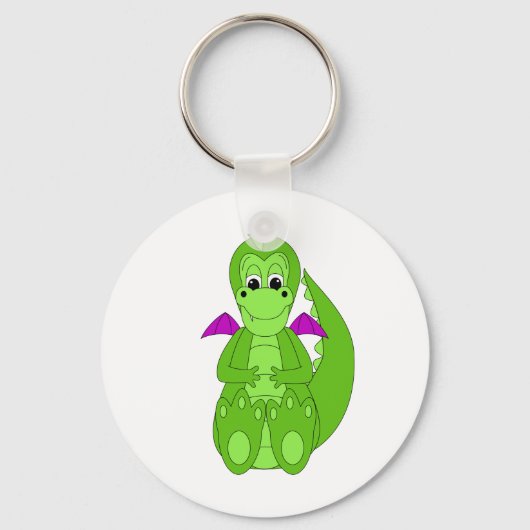 Porte-clés Dragon Vert Et Violet (Recto)