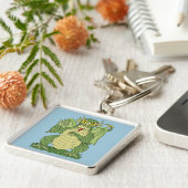 Porte-clés Dragon vert mignon (Côté)