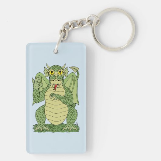 Porte-clés Dragon vert mignon (Dos)