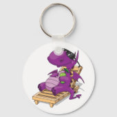 Porte-clés Dragon Violet se détendant sur Chaise Longue (Verso)