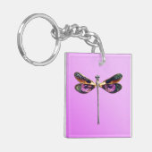 Porte-clés Dragonfly - argent, or, violet et noir (Devant gauche)