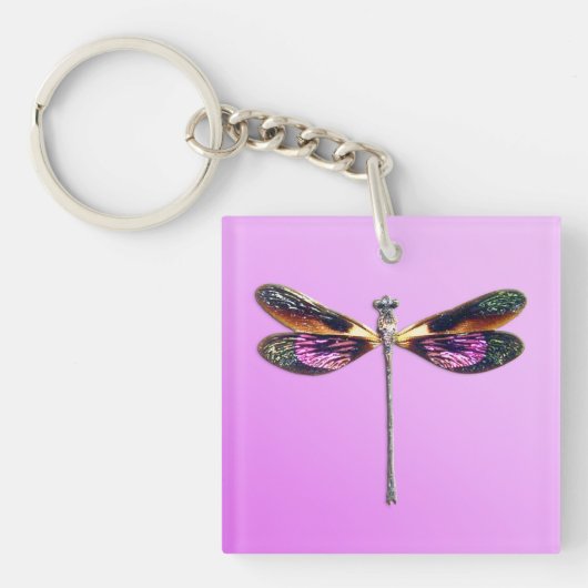 Porte-clés Dragonfly - argent, or, violet et noir (Devant)