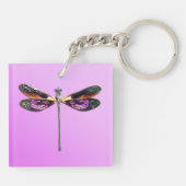 Porte-clés Dragonfly - argent, or, violet et noir (Dos)