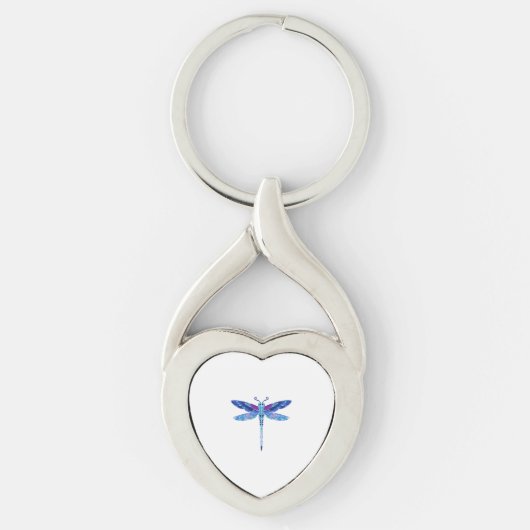 Porte-clés Dragonfly Blue dessin mignon cadeau (Devant)