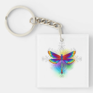 Porte-clés Dragonfly en arc-en-ciel