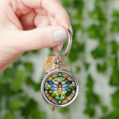 Porte-clés Dragonfly en verre (main)