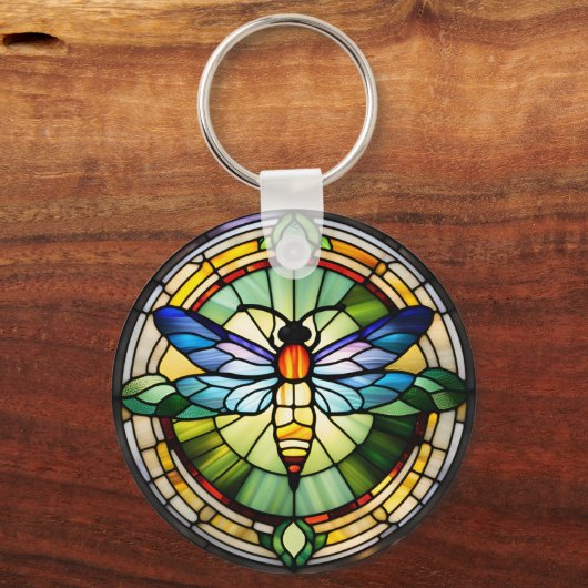Porte-clés Dragonfly en verre (Recto)