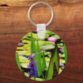 Porte-clés Dragonfly lotus and purple flower (Recto)