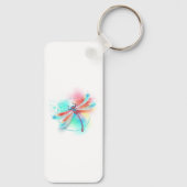 Porte-clés Dragonfly rouge sur l'arrière - plan aquarelle (Verso)