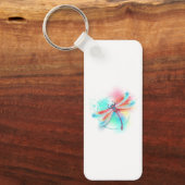 Porte-clés Dragonfly rouge sur l'arrière - plan aquarelle (Recto)
