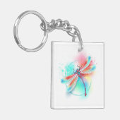 Porte-clés Dragonfly rouge sur l'arrière - plan aquarelle (Devant gauche)