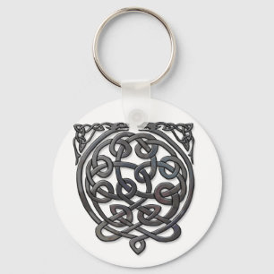 Porte-clés Dragons de noeud celtique - Chrome noir