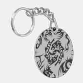 Porte-clés Dragons noirs motif contour.b Gray BG (Devant gauche)