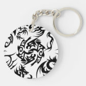 Porte-clés Dragons noirs motif contour.b Gray BG (Dos)