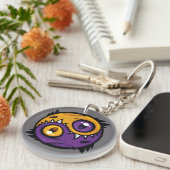 Porte-clés Dragons Yin Yang Or et Violet (Devant droit)