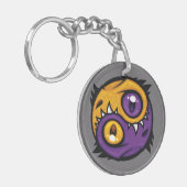 Porte-clés Dragons Yin Yang Or et Violet (Devant gauche)