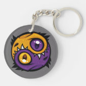 Porte-clés Dragons Yin Yang Or et Violet (Dos)