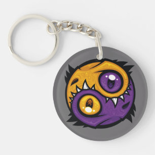 Porte-clés Dragons Yin Yang Or et Violet