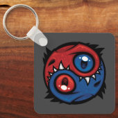 Porte-clés Dragons Yin Yang Rouge et Bleu (Recto)