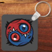 Porte-clés Dragons Yin Yang Rouge et Bleu (Verso)