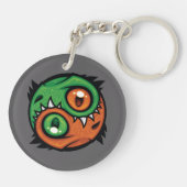 Porte-clés Dragons Yin Yang Verts et Orange (Dos)